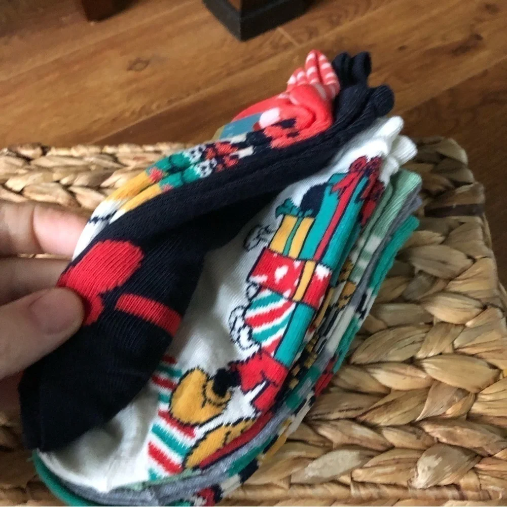 Disney: Mickey Mouse & Friends no show socks 6 pair Christmas Winter